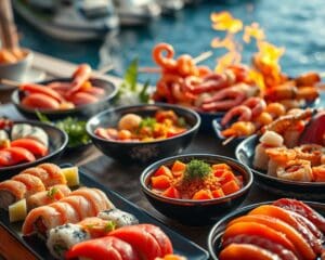 Seafood specialties inspired by global cuisine
