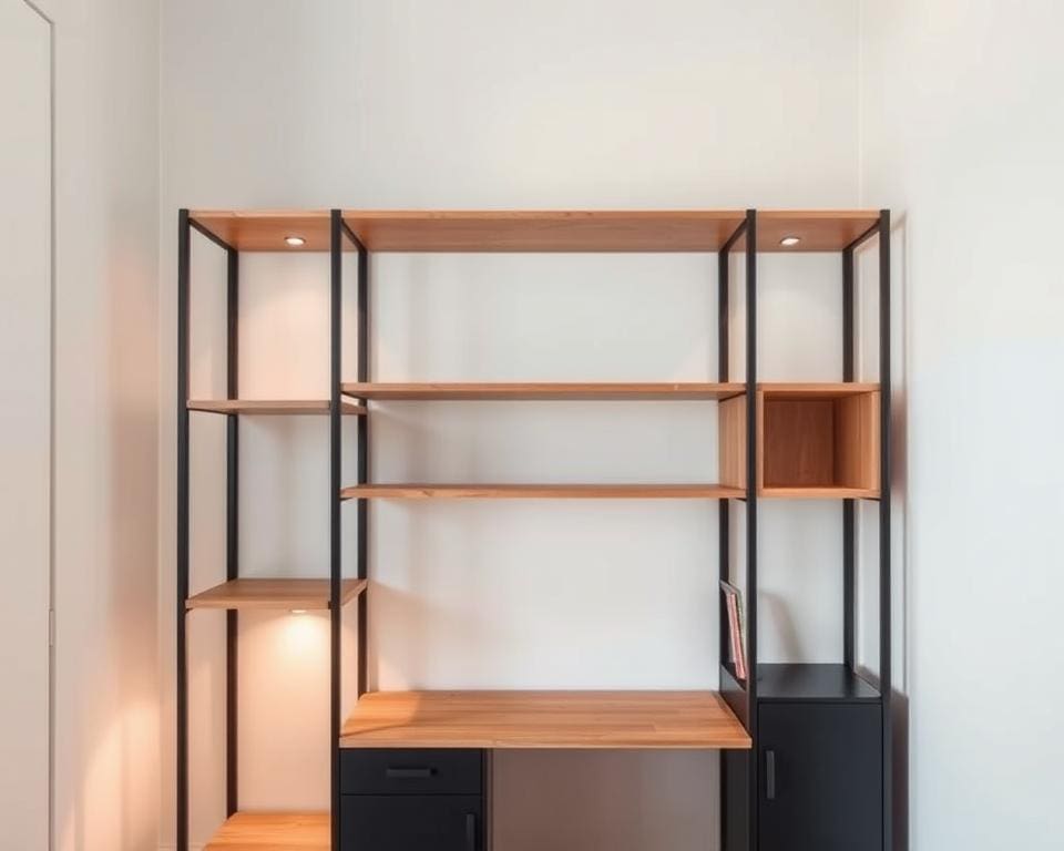Which shelving unit fits best in a small home office?