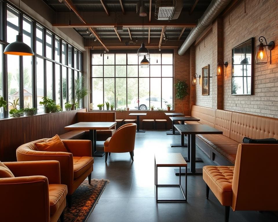 How can cafés attract guests with creative seating designs?