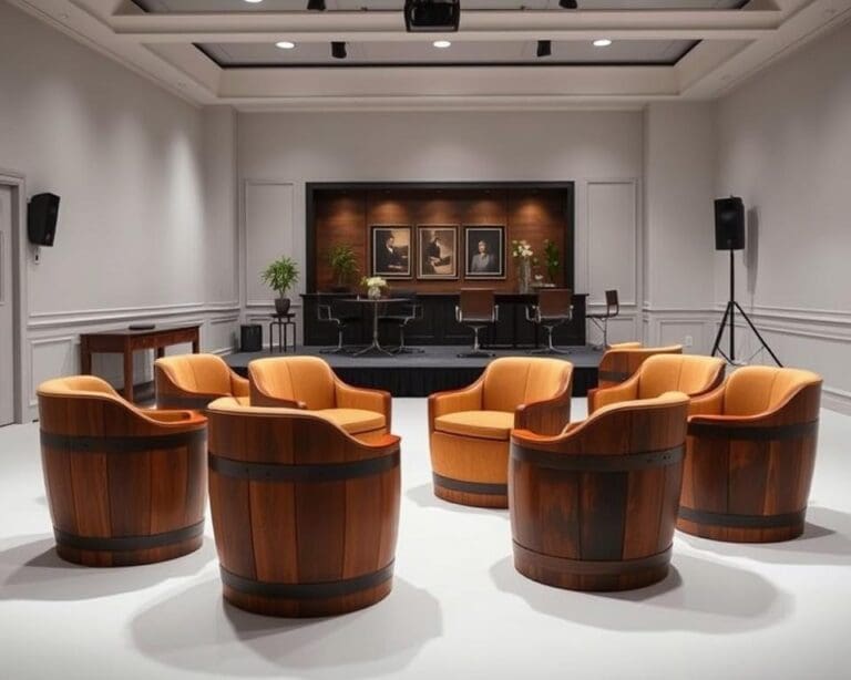 How to use custom barrel seats for business events?