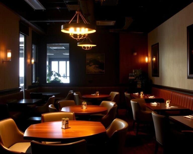 What role does furniture play in a restaurant’s atmosphere?