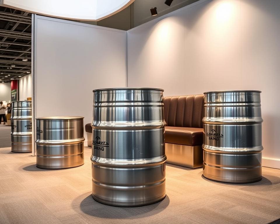 Why choose branded metal barrel seating for trade fairs?