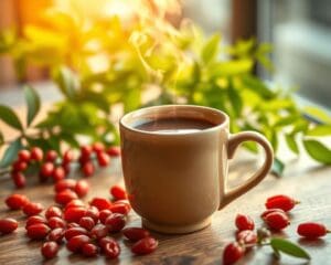 How does premium ginseng coffee with goji support energy?