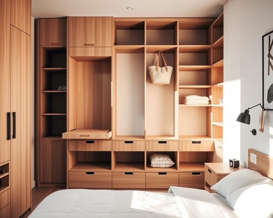 What are clever storage ideas for compact bedrooms?