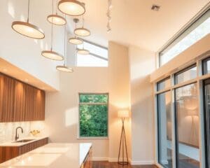 What lighting suits modern open-plan kitchens?