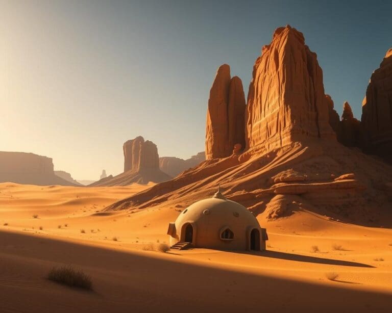 Where do you stay for a unique desert experience?