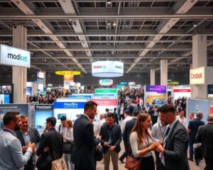 How do trade shows support long-term brand visibility?