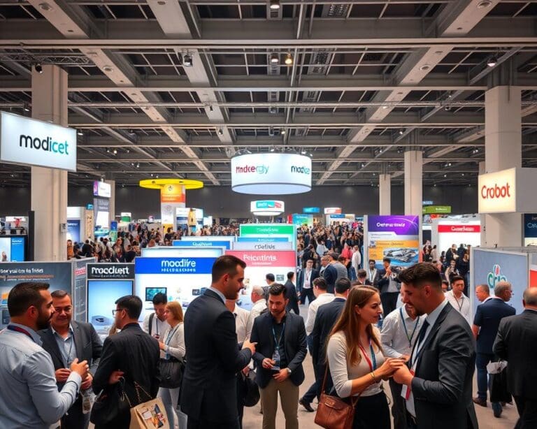 How do trade shows support long-term brand visibility?