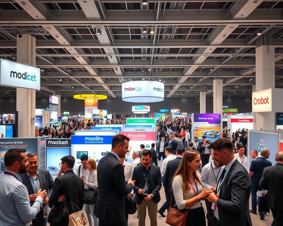 How do trade shows support long-term brand visibility?