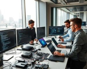 What careers combine hardware and software?