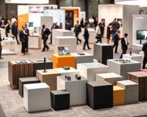 Why are floor cubes for exhibitions ideal for modular stand design?