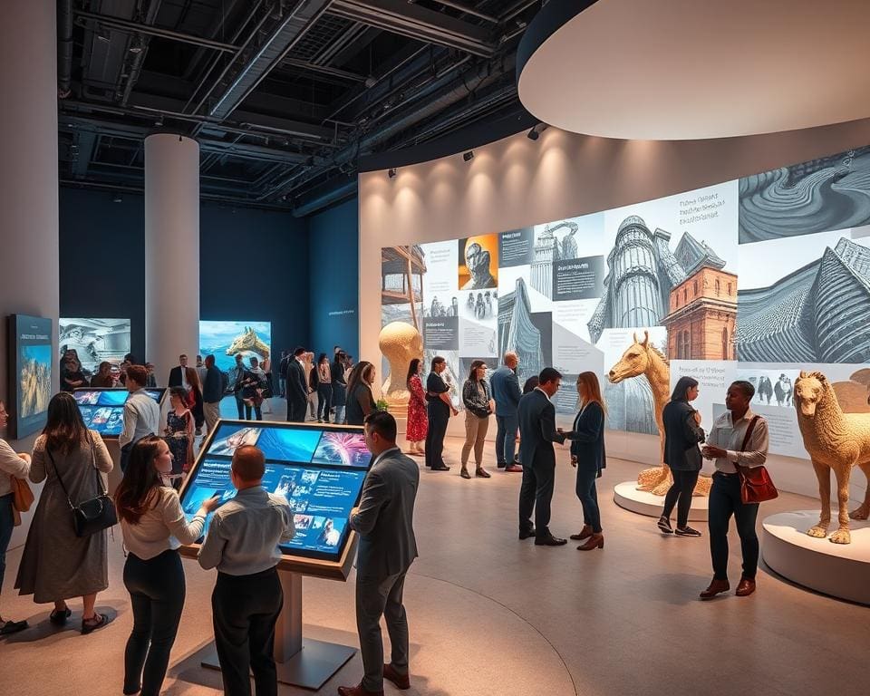 Why is visual storytelling important in exhibition design?