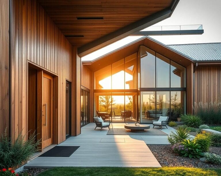 Why are mixed materials used in modern homes?