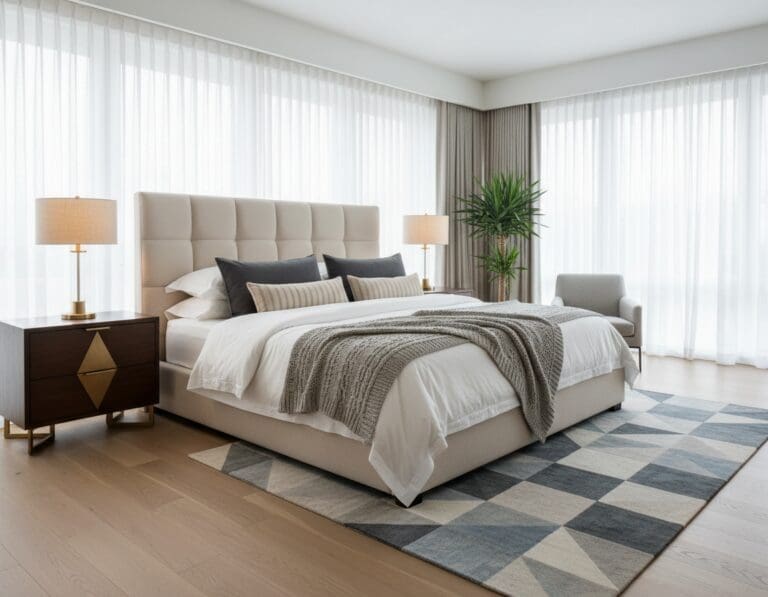 bedroom king size bed nightstand