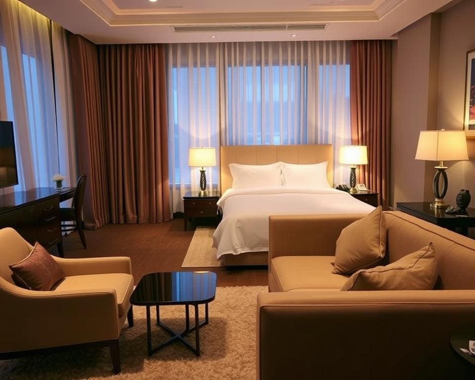 hotel-style bedroom