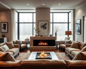 modern fireplace